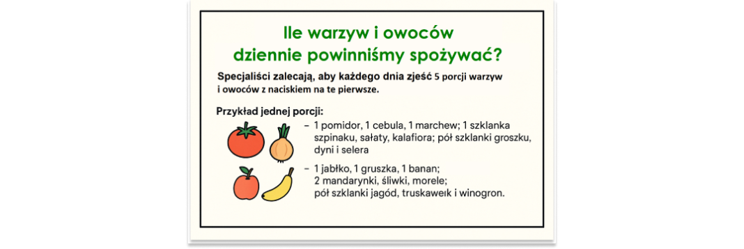 ile warzyw i owoców dziennie