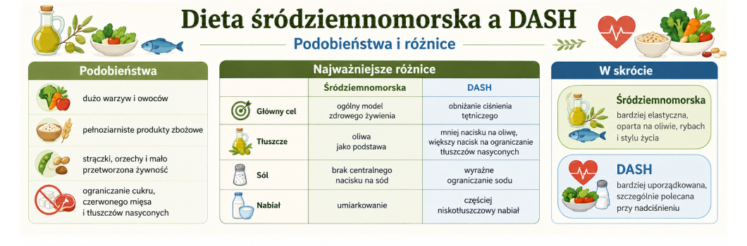 dieta śródziemnomorska a dash
